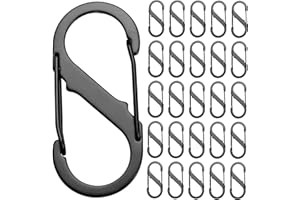 SZXMDKH S - Mosquetón para llavero, pequeño clip de llavero de apertura de doble resorte, hebilla de mosquetón de bloqueo de anillo en S, gancho de doble clip para senderismo, pesca y camping