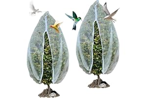 CUVZORA 2 Stück Pflanzenschutznetz,Mit Reißverschluss Insekten Obstbaumnetz,Ultrafeines Garten Vogelschutznetze,für Vogel,Hirsche,Eichhörnchen,Gewächshaus (100x150cm)