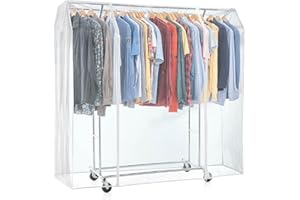 Tatkraft Safe - Funda para Burro de Ropa, Grande 169x90x170 cm, con 2 Cremalleras, Protección Polvo, Humedad y radiación UV, Transparente