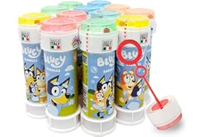 Anila's Bluey Bubble Tubs with Wands, 60ml Solution & Maze Lid, Set of 12, Party Bag Fillers & Favours, Ages 3+
