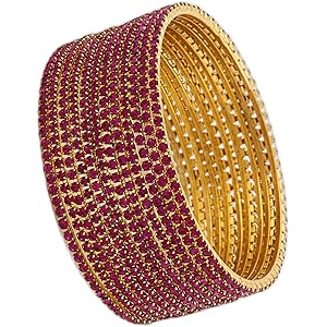 Shining Diva Fashion Set of 12 Latest Traditional Design Gold Plated Stone Bangle for Women