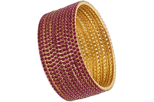 Shining Diva Fashion Set of 12 Latest Traditional Design Gold Plated Stone Bangle for Women
