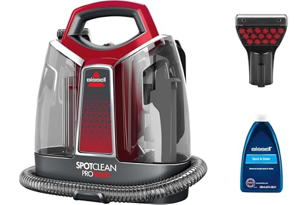 BISSELL SpotClean ProHeat, Shampouineuse Canapé, Moteur Puissant de 330W, Design Compact, avec Technologie HeatWave, Nettoyeur pour Tapis, Moquettes, Meubles, Tissus, Voiture & Plus Encore, 36988
