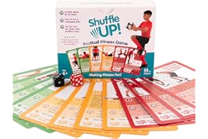 Shuffle Up Football Games - Family Soccer Games with 70+ Fun & Active Fitness Workout Cards for Kids, Football Training Equipment Aid, Football Gifts for Boys & Girls