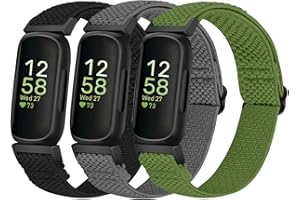 SOiiKE Bracelet Compatible avec Fitbit Inspire 3/Inspire 2/Inspire HR/Inspire/Ace 3/Ace 2, Nylon Élastique Bracelet de Sport Réglable Souple de Remplacement, Femme Homme