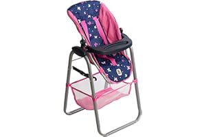 Bayer Chic 2000 - Seggiolone per bambole, mobili per bambole, accessori per bambole, farfalle, rosa navy, 655-33, piccolo