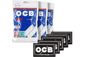 SEEKYRA Feuille a rouler OCB Premium x5 carnets de 100 feuilles et filtre cigarette OCB Slim x3 sachets de 150 filtres