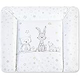 Julius Zöllner Häschen und Eule Softy Folie Wickelauflage 2220126130, weiß, 75 cm tief x 85 cm breit