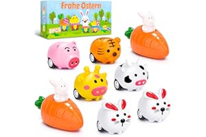 daliyer Ostergeschenke Kinder, 8X Aufziehbare Osterhasen Tier Set, Ostern Basteln Kinder, Ostern Geschenke Kinder, Give Aways Kindergeburtstag Gastgeschenke, Ostergeschenke Kinder 1 2 3 4 5 6 7 8 Jahr