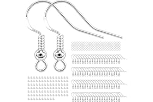 QGH Earring Making Kit – 600 Pcs Hypoallergenic Earring Making Supplies with Hooks, Backs & Jump Rings – Jewelry Making Supplies for DIY Earrings (Silver-Coloured)