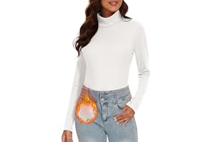 WOWENY Thermo Rollkragenshirt Damen Gerippt Rollkragenpullover Warm Ribbed Langarmshirt mit Stehkragen Elegant Rolli Langarm Bequem