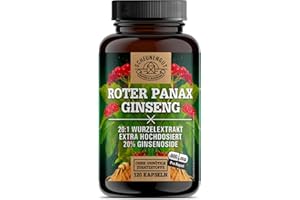 ‎SCHEUNENGUT Ginseng Kapseln 1800mg -WICHTIG: 20:1 Roter Panax Extrakt (=36000mg Ginsengwurzel je Tagesdosis) -maximale Bioverfügbarkeit +20% Ginsenoside- Panax Ginseng Kapseln DE SCHEUNENGUT®