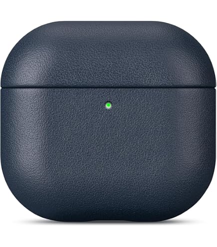 Custodia In Vera Pelle Per AirPods 4 Con Cancellazione Attiva Del Rumore - Design Litchi, Ricarica Wireless, Kit Pulizia Incluso
