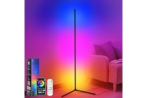 ‎CS COSDDI CS COSDDI LED Stehlampe Smart für Wohnzimmer und Schlafzimmer - Dimmbar mit Fernbedienung und APP, 16 Millionen Farben, Musikmodi, DIY-Modus & Timing - Ecklampe Smart für Gaming