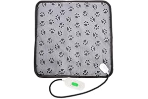LILOVE Pet Heating Pad, Upgraded Dog Electric Heating Pad, 45x45cm Large Waterproof Adjustable Warming Mat for Cats, Pet Heat Blanket with Chew Resistant Steel Cord.