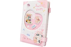 ADOUNOTES Niedliches Tagebuch, Notizbuch, Kawaii-Tagebuch, Notizbuch, Sweet Days-Serie, PU-Ledereinband, Tagebuch, Notizbuch mit magnetischer Schnalle, 224 Seiten