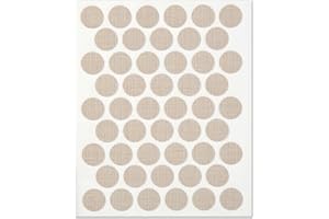 Bricoroll - Parches Adhesivos Cubretornillos para Muebles - Diámetro de 14 mm - PVC diseño Lino - Pack de 50 Unidades - Elegancia y Protección Duradera para Muebles - Diseño Lino