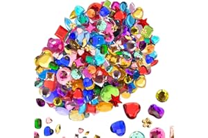 Kids B Crafty - Craft Gems for Kids, 100g Colorful Plastic Gemstones for Crafting, Sequins, Acrylic Jewels for Art Projects-Flat Back - Ideal Craft Supplies for Children