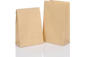 CraftWerk Kraftpapiertüten Geschenktüten klein 100 St. - Ideal als Tüte zum selber befüllen für Kindergeburtstag und DIY Adventskalender 2025 - 16 x 9 x 5 cm