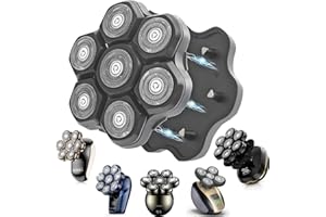 LIROKE Universal 7 Magnetic Replacement Blades for ROSSIFUR Lovcoyo Gisaae Bazivve ElectriBrite Freebird Grooming Head Shaver Replacement Heads(Black 7Magnetic)