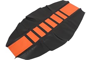 Motoforti Universal Motorcycle Dirt Bike Faux Leather Seat Cover Orange Black