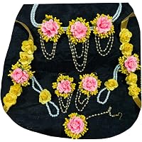 USHA BENTEX artificial Yellow Flower Jewellery For Baby Shower And Haladi /Mehendi Function