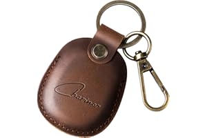 CHARINOR Hülle für Apple AirTag Anhänger, Airtags Schlüsselanhänger aus ECHTEM Leder, Versteckt Hülle für Air Tag(Dunkelbraun)