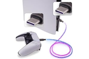 playvital 1M Cavo Type C Luminoso per ps5/Edge Controller,Cavetto Dati Ricarica USB Tipo C con LED per Xbox Series X S/Elite Series 2,per Switch PRO 1/2 Joystick