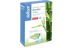 Velfont - Protector colchón Bambú 3 Capas 150, Blanco