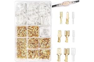 iTYOOS 315 Pièces Cosse Electrique, 2.8mm/ 4.8mm/ 6.3mm Fil Terminal À Sertir, douilles plates, Connecteurs mâles et femelles avec Manchons Isolants, Anti-oxydation, Pour Automobile, Bateau, Moto
