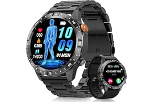 SWGOTA Montre Connectée Homme avec Appel Bluetooth 1,43" AMOLED Affichage Toujours Allumé Smartwatch avec Appel Bluetooth, Fréquence Cardiaque, Sommeil/SpO2/70+ Modes Sportifs, IP68 pour Android iOS
