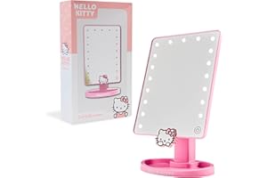 Hello Kitty LED Specchio da Tavolo con Vassoio Portaoggetti Accessori per Trucco