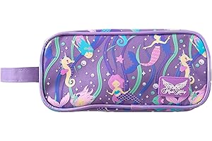 Mad Ally Kids Pencil Case for Girls - Soft Aesthetic Pencil Pouch Case Smooth | Protective Large Capacity Pen Organizer for School Stationery | Ideal for School, Home, and Travel | Mermaid Design