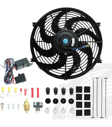 4 Inch 12V Radiator Cooling Fan - Universal 7-Blade Slim Fan For Motorcycles & ATVs