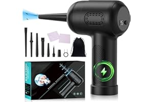CIRCLIO Soplador de Aire, 3 Velocidades 61000 RPM, Mejor Sustituto de Latas de Aire Comprimido con LED - Elimina Polvo Set de Limpieza de Aire Comprimido para Computadora, Auto, Oficina...