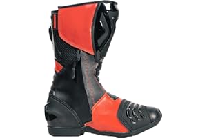 BOHMBERG Stivali da Moto, Stivali Sportivi in Pelle-Pelle Resistente Idrorepellente con Protezioni Fisse-urbano, motociclista