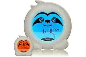 Zeepy 2-Phase Toddler Sleep Trainer Clock | USB Rechargeable Cute Kids Alarm Clock | Drop Proof Baby Night Light | Science-Backed For Better Bedtime Routines - Slumber the Sloth