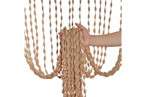 SALYEELULY Cortina de Perlas para Puerta de balcón, Cortina de Cuentas de Madera, Cortina de Hilos para Puerta de balcón, Cortina de Perlas para Exterior, cordón Decorativo para Puertas de Patio y