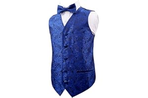 Alizeal Boys Classic Paisley Bow Tie and Suit Vest Set