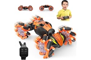 Bubbacare Auto telecomandata, 360°Rotazione 4WD Auto Telecomandata Tutto Terreno, 2.4GHz Auto Radiocomandata con Luce LED/Musica/Spray, Auto RC Giocattolo Ragazzi Ragazze 5-12 Anni, Regali di Natale