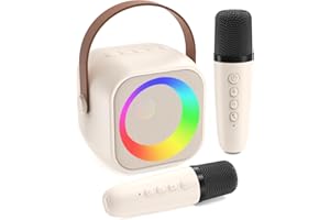 Jeefu Karaoke Infantil 2 Microfonos Inalambricos Karaoke, Regalo para Niñas 3-12 Años, Altavoz con Microfono Karaoke Niña Niños, Cantar Juguetes Niña 3-12 Años