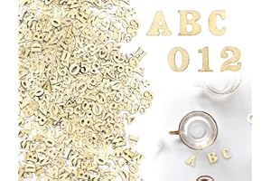 Emezddo Pack de 200 Letras y Números de Madera,Pequeños Números de Madera Letras para Manualidades,Números de Madera Mayúsculas,para Manualidades,Bodas,Manualidades de Bricolaje,Educación Infantil