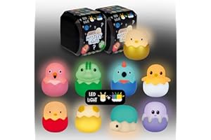 MegaLight Blind Box Mini Nachtlichter 2er Pack | Mystery Box | zufällige Figurenauswahl | 2 aus 9 per Zufall | stufenlos dimmbar | mit Anhänger | 4 Verschiedene Lichtfarben | EGGY'S Mystery Lights