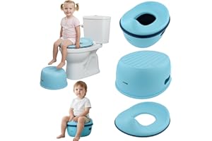 Merkan Töpfchen Sitzauflage Toilette, Touristentopf, Kinderfuß, Tragbar, 3in1 Nachttasse (Blau)