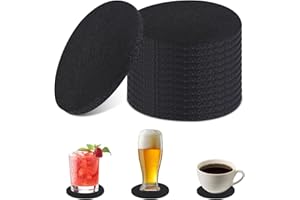 HFDONGL Filzuntersetzer Rund 30 Stück Glasuntersetzer Untersetzer Gläser Getränke Untersetzer Schwarz Untersetzer Filz Tischuntersetzer für Tassen Tisch Bar Gläser Becher