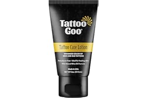 Tattoo Goo Aftercare Lotion 60 ml – Tattoo Moisturiser for New & Healed Ink • Colour‑Enhancing • Non‑Greasy, Vegan Skin Care – Olive Oil + Panthenol
