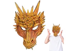 HATFRYF Máscara de Dragón Halloween, 3D Dragón Máscara de Media Cara, Mask de Fiesta de Animal, Disfraz para Halloween, Fiestas, Carnaval, Desfiles