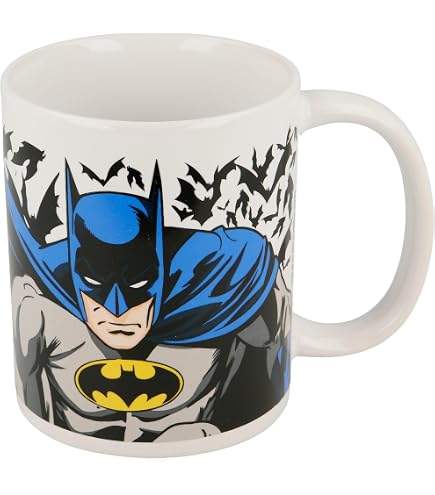Half Moon Bay: Tazza Colazione DC Comics - Batman | Tazza grande da colazione personalizzata, 11x9 cm, confezione regalo | Tazza colazione Batman, Licenza ufficiale 100