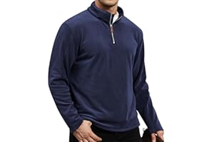 Suwangi Polaire Pull Homme Sweat Polaire à Manches Longues Casual Sweatshirts d'hiver 1/4 Zip Sweatshirt