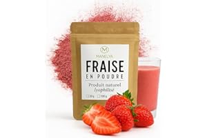 AL BADIL Polvo liofilizado de fresa 100% natural, aroma intenso y color brillante, ideal para batidos, pastelería, yogures y postres – Sin azúcares añadidos – 100 g